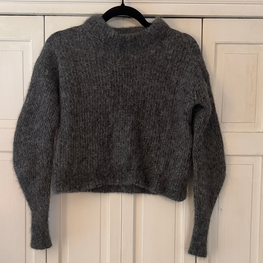 Everlane Alpaca Blend Cropped Women's Gray Sweater